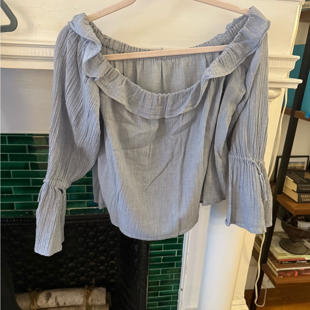 club Monaco Off-Shoulder blue Top
